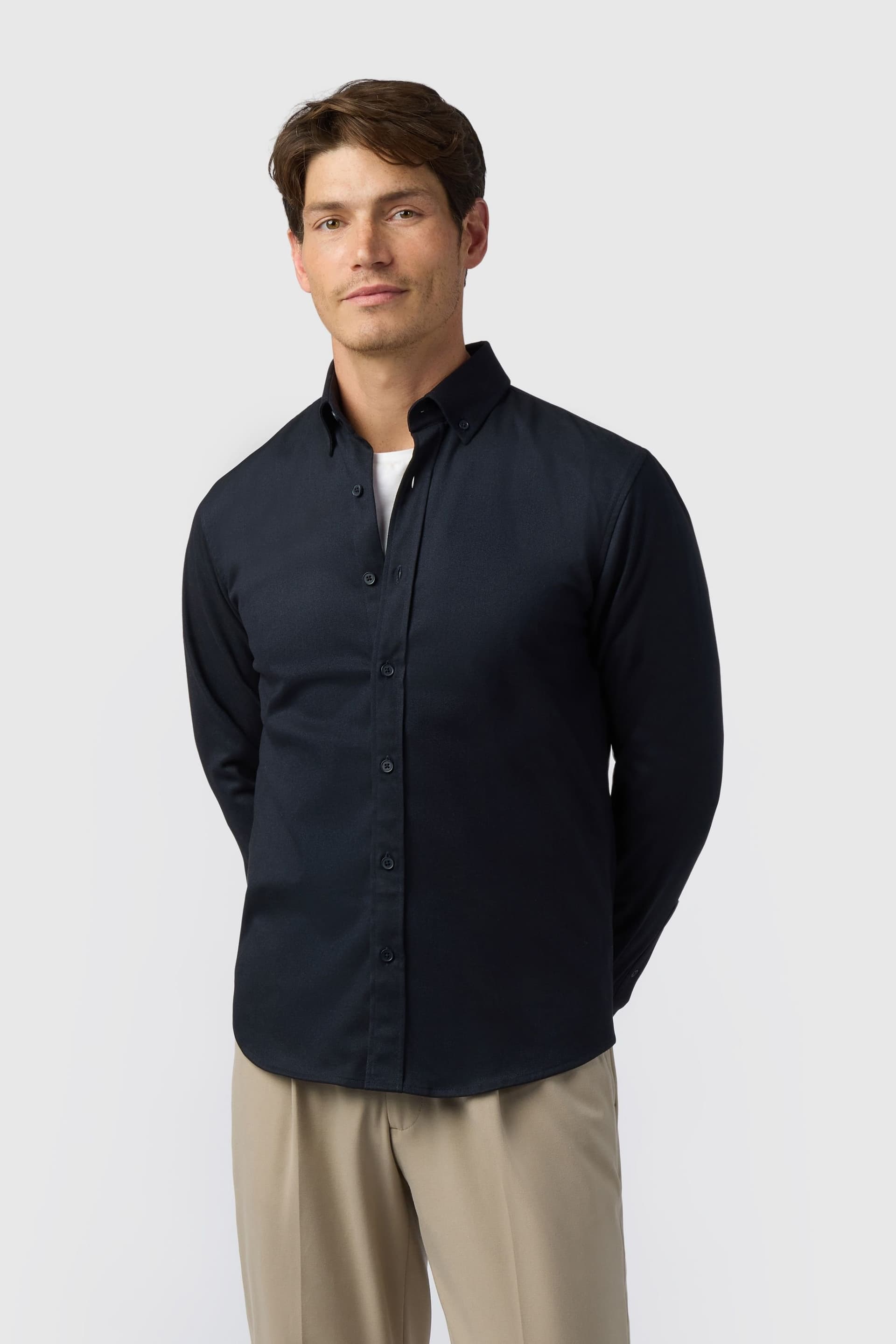 Melka Melka Navy Button Down Collar Overshirt for Men