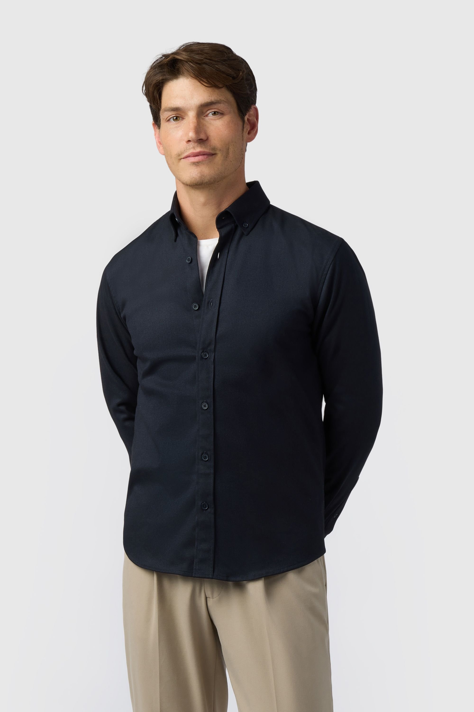 Melka Melka Men's Button Down Collar Overshirt in Navy - 2