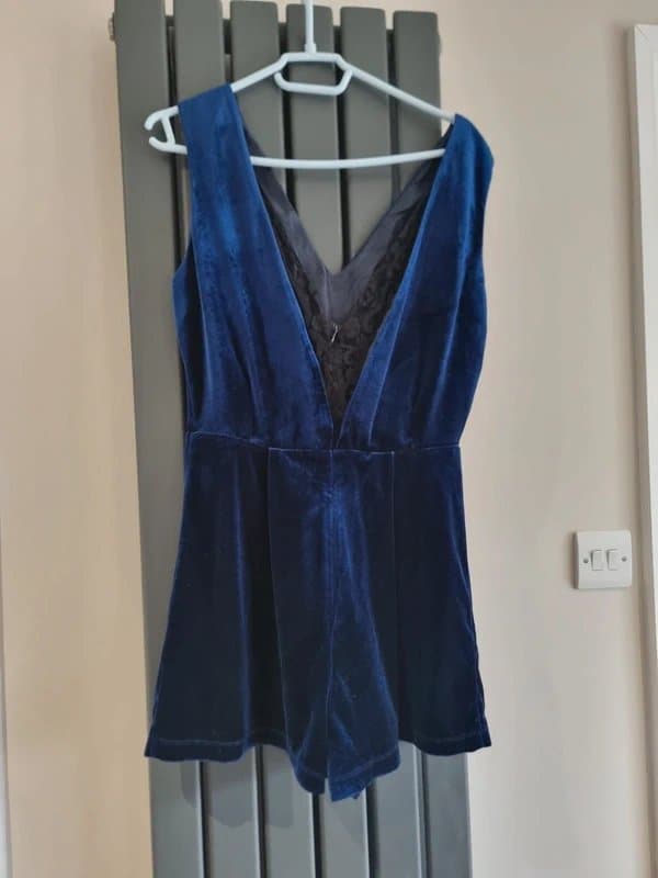 Topshop Velvet and Lace Playsuit