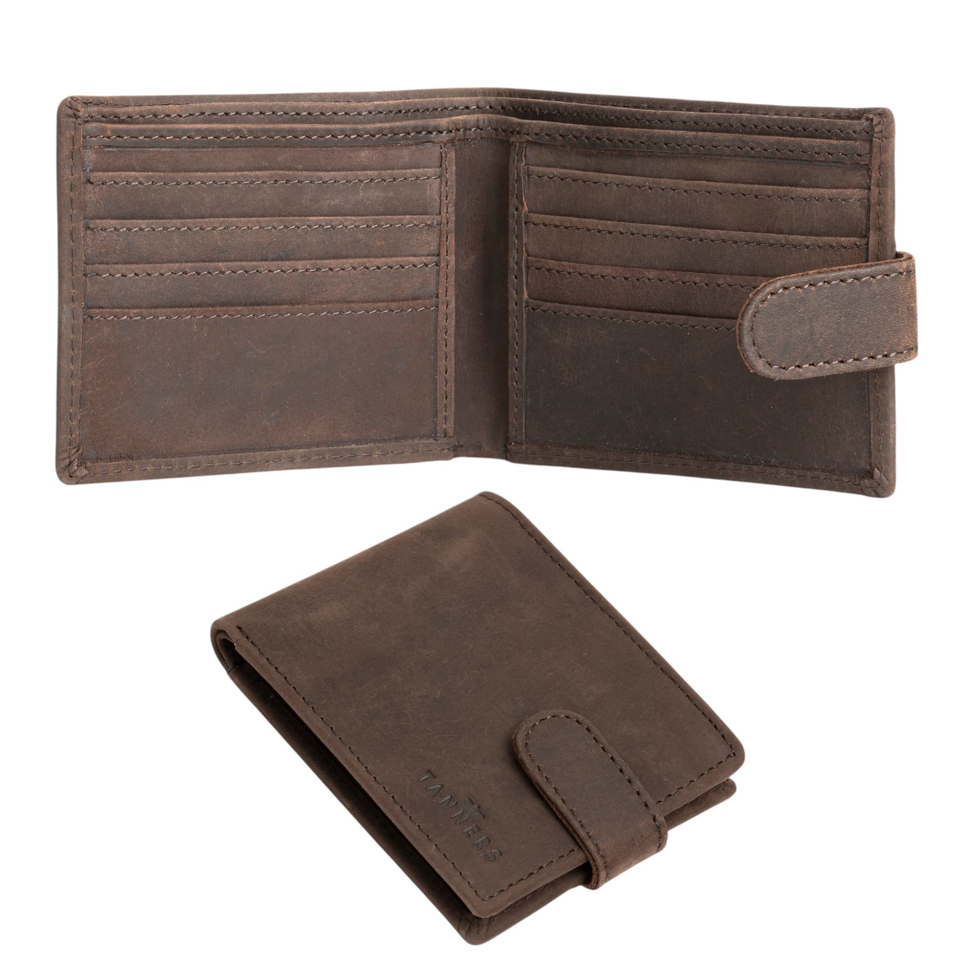 Woodland Leathers Woodland Leathers Men's Men's RFID Genuine Leather Bifold Wallet in Brown