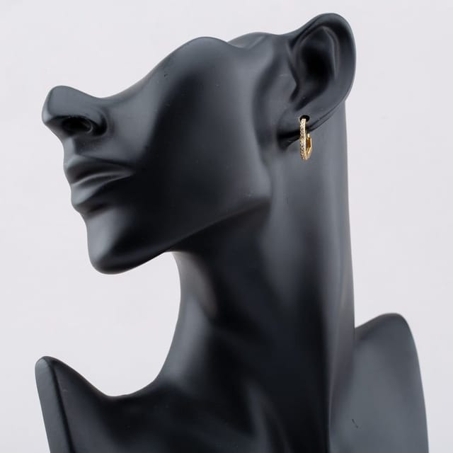 T.H.Baker T.H.Baker Women's Silver Gold Plated Cubic Zirconia Heart Huggie Hoop Earrings S4199 - 3