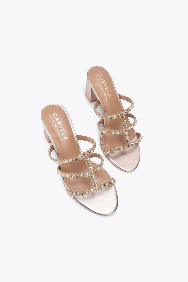 Carvela Carvela Women's 'Confetti Block' Fabric Sandals in Gold - 2