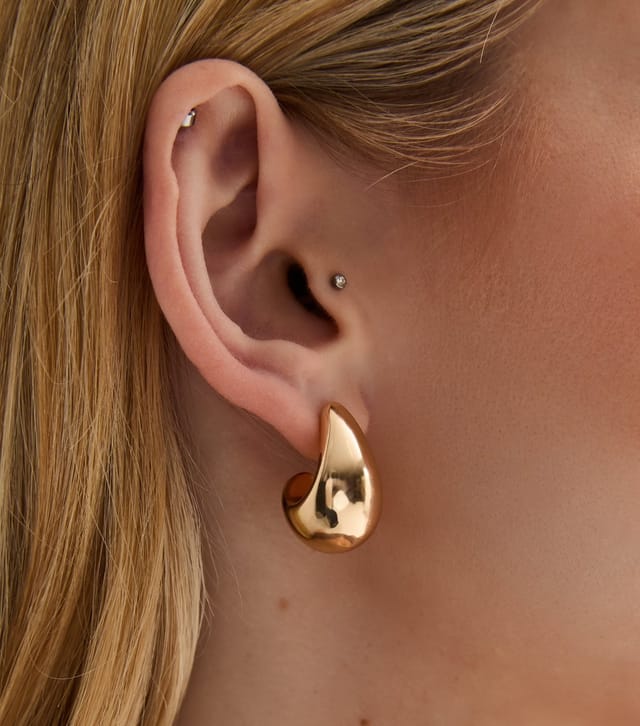 New Look 3 Pack Gold Teardrop Hoop Earrings New Look - 2