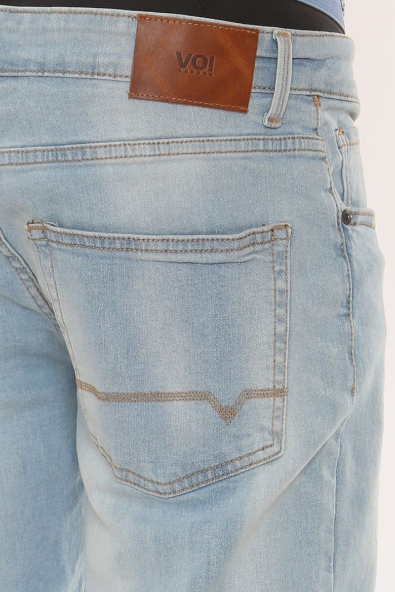 Voi London Voi London Men's Taper Fit Stretch Jeans in Light Blue - 4