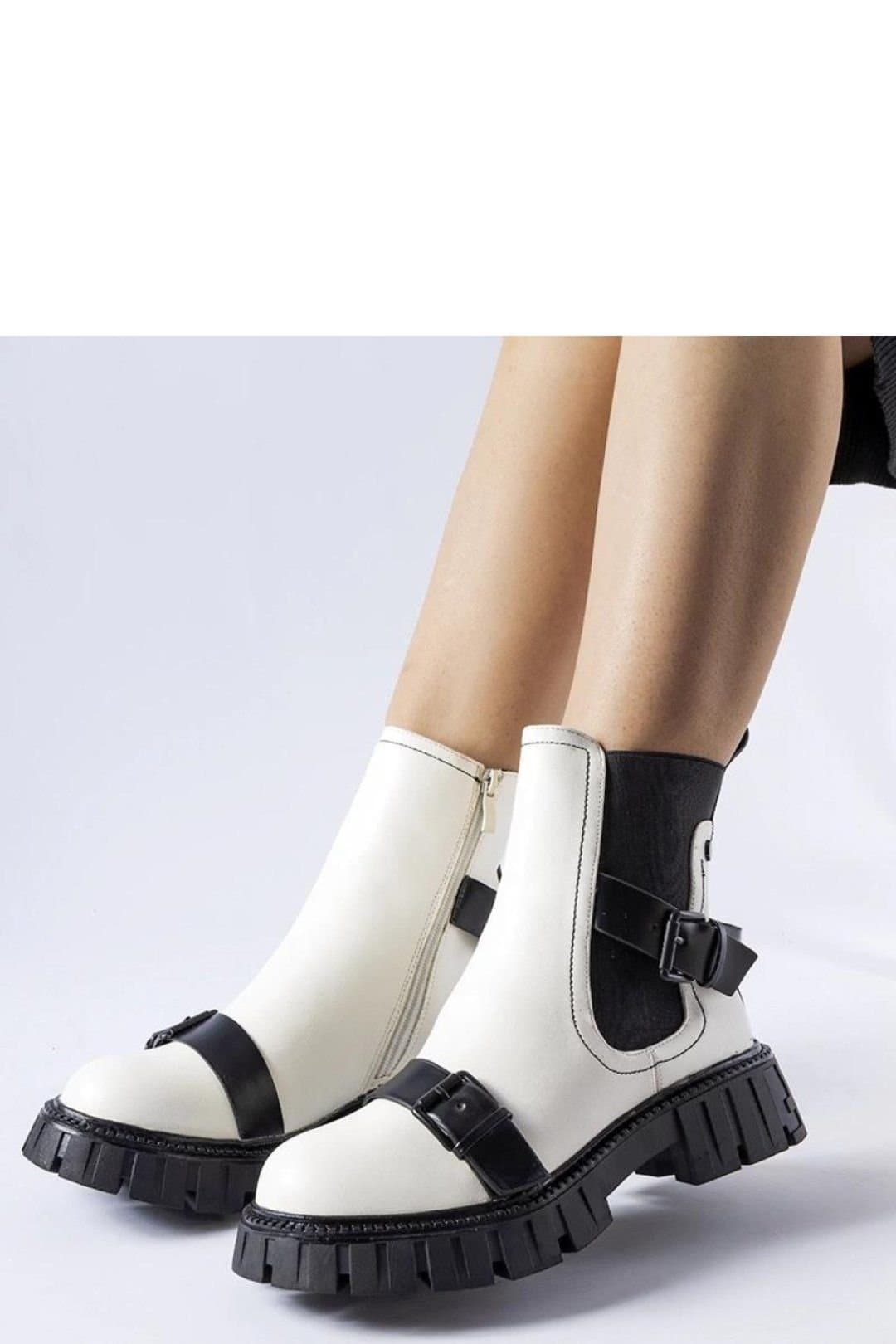 Love Lace Love Lace White Synthetic Insulated Ankle Boots with Chunky Sole