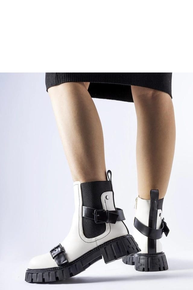 Love Lace Love Lace Women's Insulated Ankle Boots Chunky Sole Side Zip for Cold Weather in White - 3