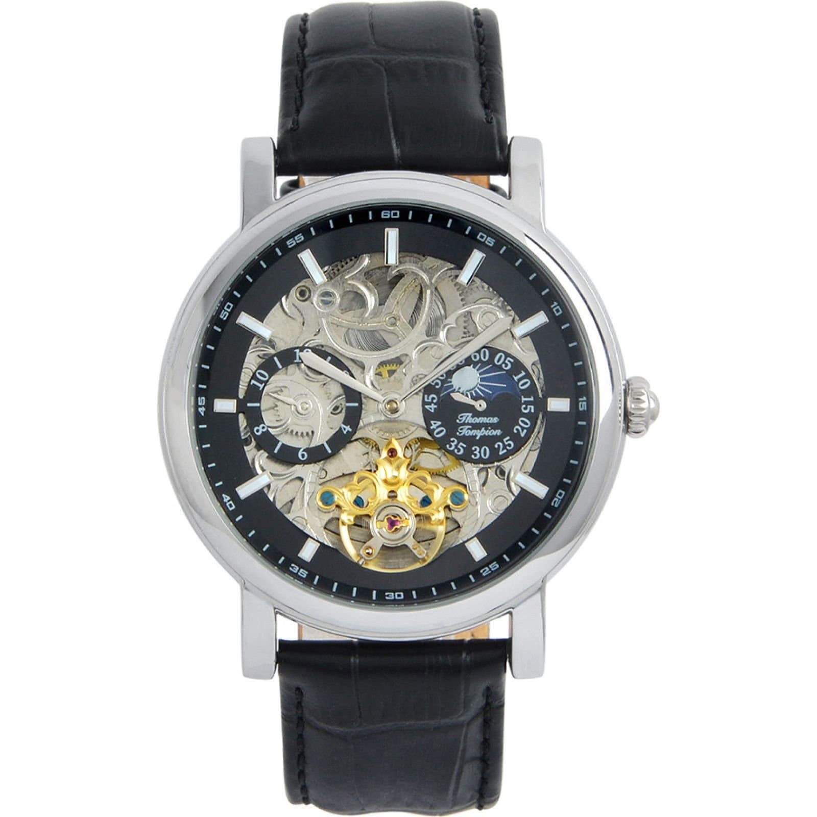 Thomas Tompion Thomas Tompion Men's TT-3111 Cambridge 44mm Automatic Watch in Black