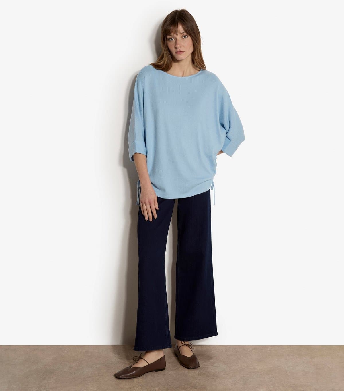 Apricot Women's Blue Batwing Sleeve Drawstring Hem Jumper Apricot New Look