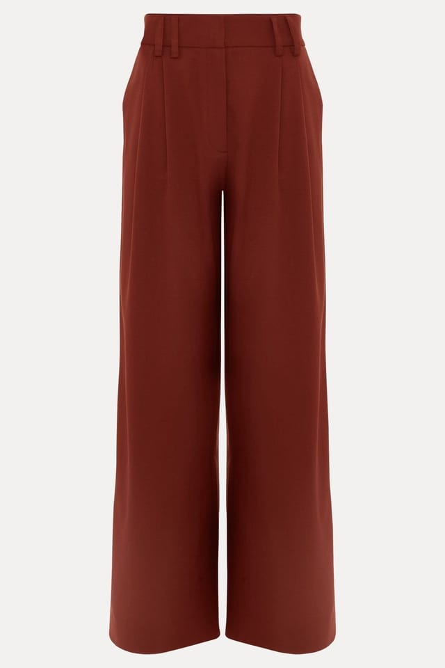 Phase Eight Phase Eight Women's Wide-Leg Tailored Trouser in Brown - 2