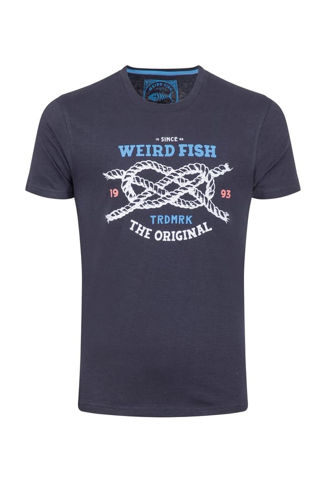 Weird Fish Weird Fish Men's Cast Off-Front Print Graphic T-Shirt in Midnight - 2