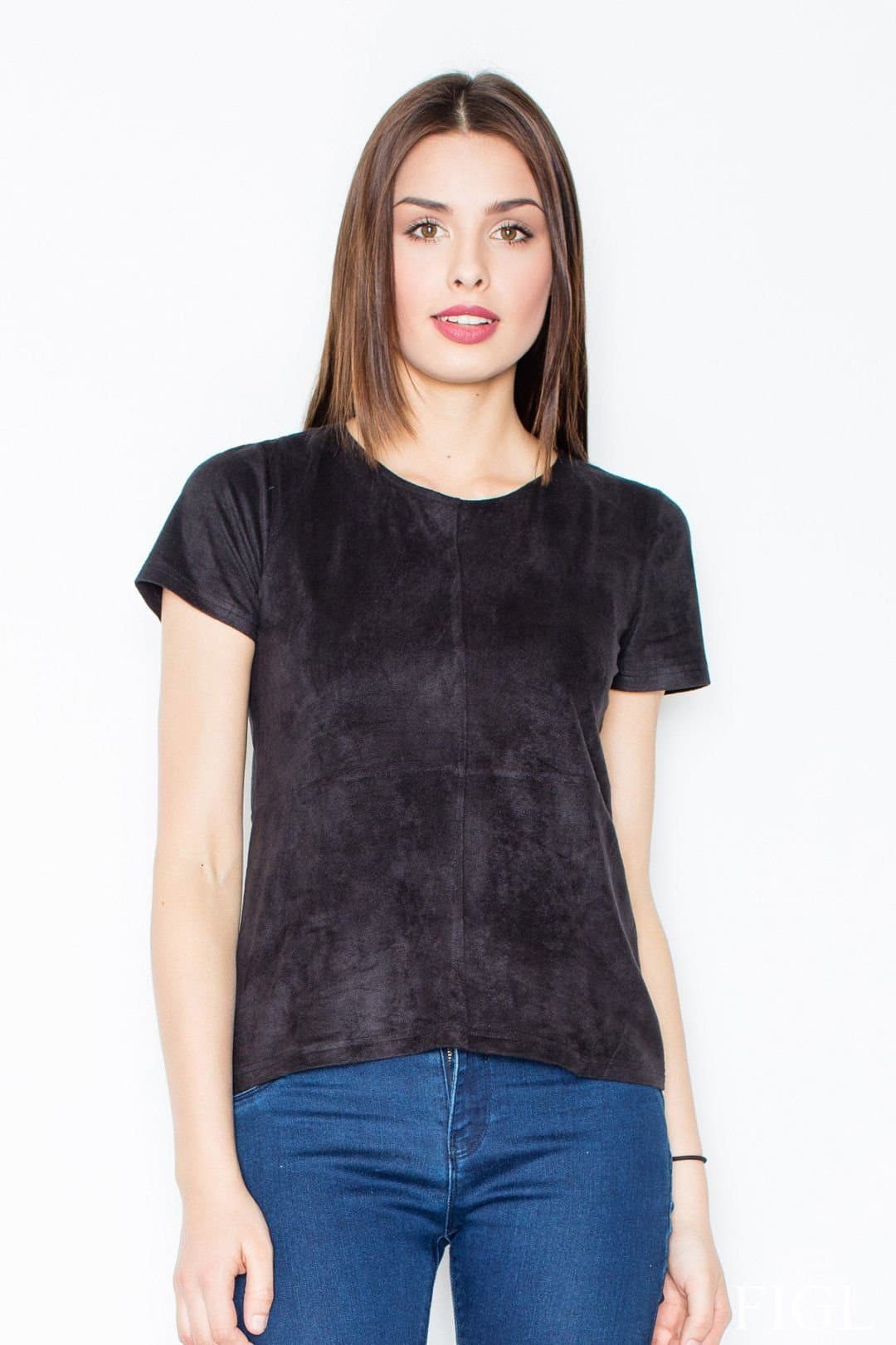 Love Lace Love Lace Women's Simple Short Sleeve Blouse for Everyday Wear in Black