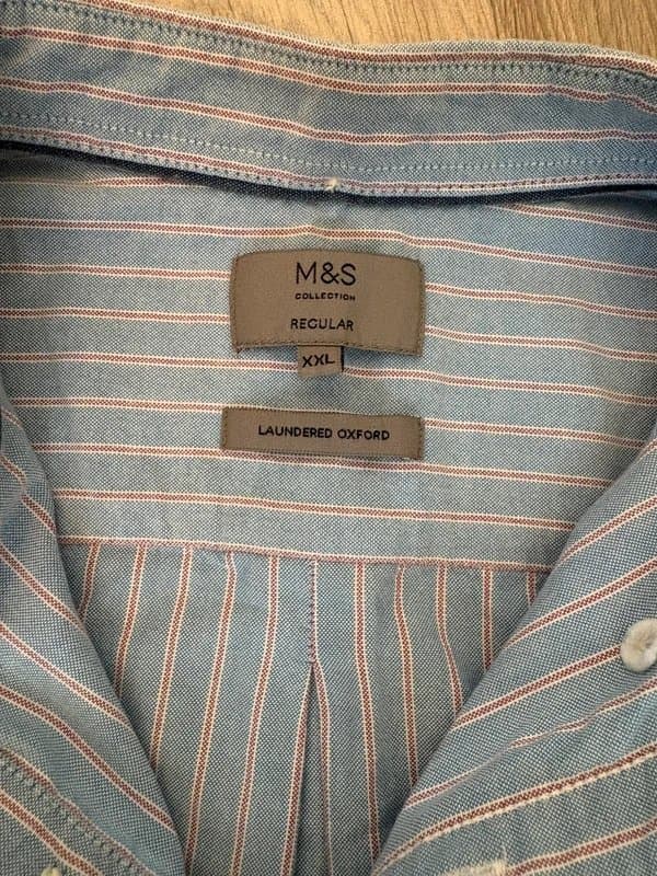 Marks & Spencer Marks and Spencer’s blue striped short sleeved shirt size xxl