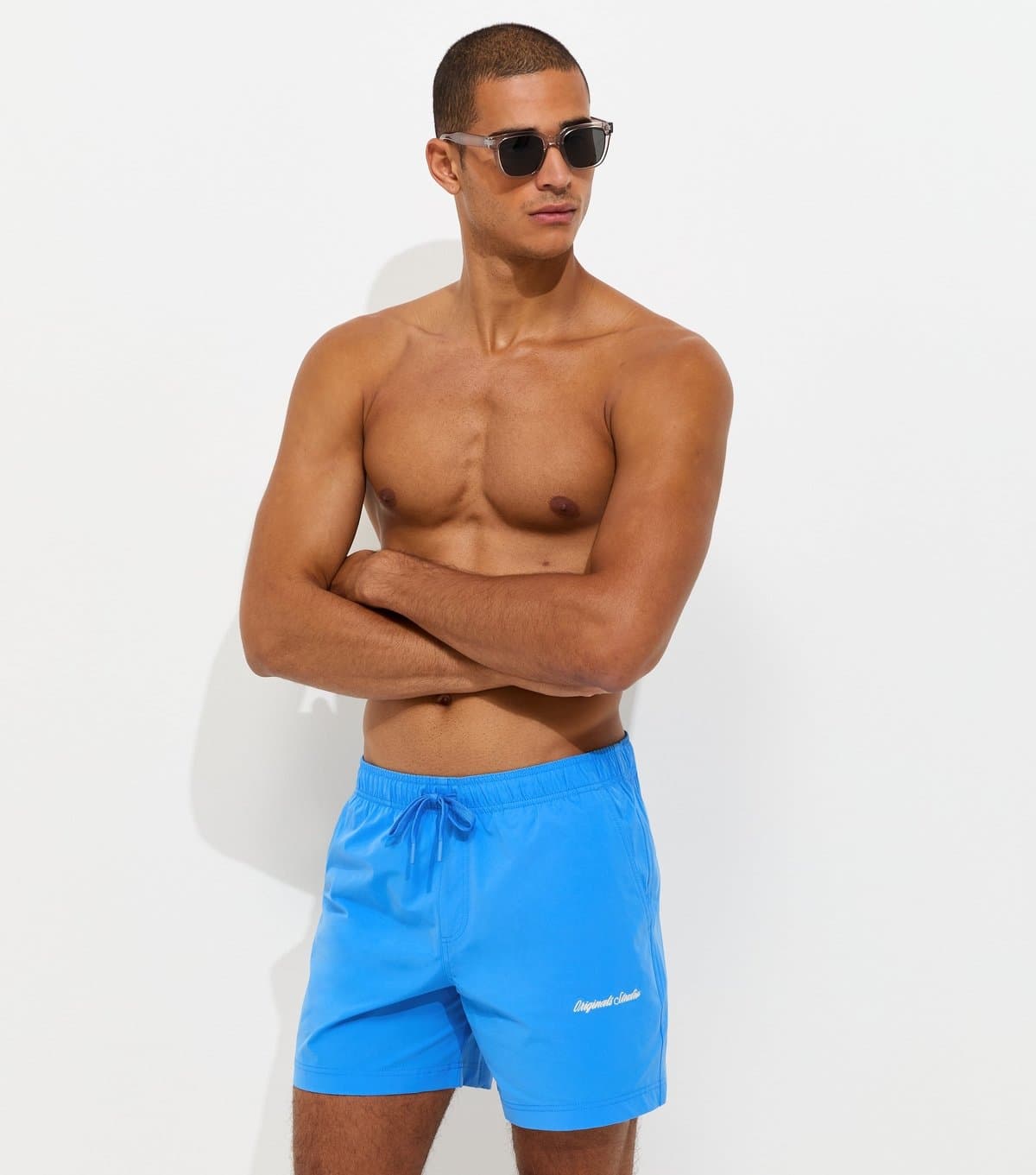 jack & jones Men's Light Blue Regular Fit Swim Shorts Jack & Jones New Look