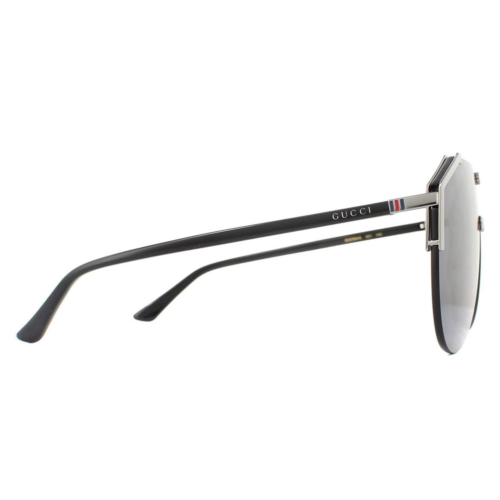 Gucci Gucci Men's Shield Ruthenium & Black Grey Sunglasses - 4