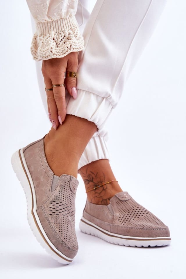 Love Lace Love Lace Women's Natural Lace Front Platform Loafer with Elastic in Beige - 2