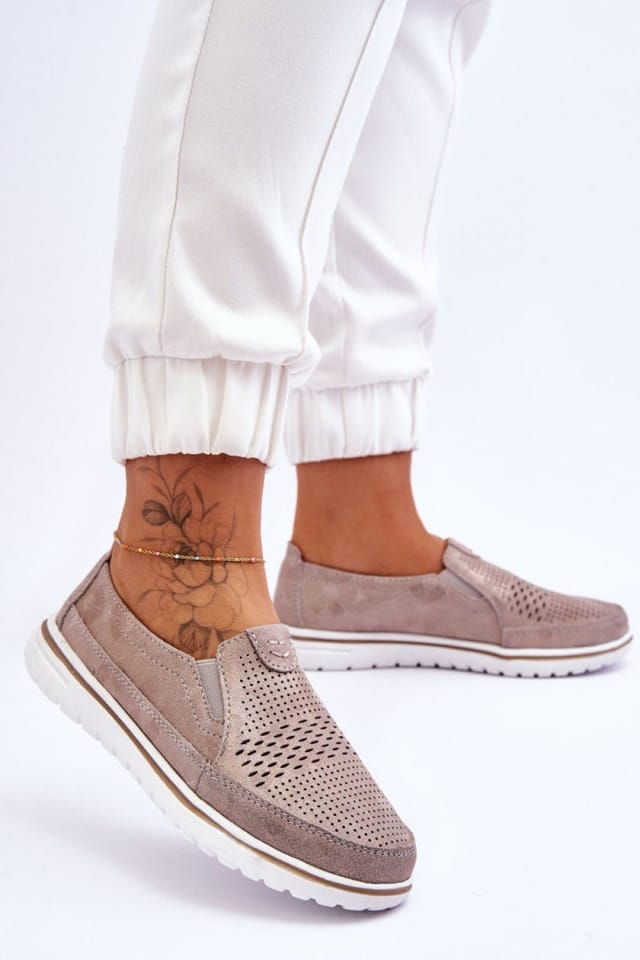 Love Lace Love Lace Women's Natural Lace Front Platform Loafer with Elastic in Beige - 3