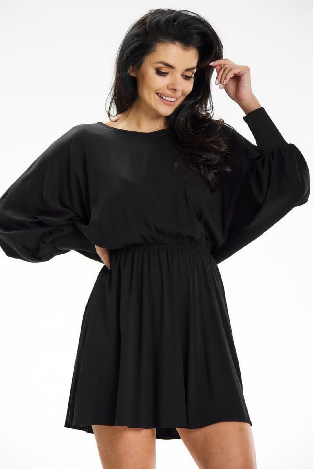 Love Lace Love Lace Women's Convertible Kimono Sleeve Mini Dress in Black