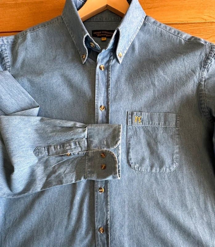 Peter Christian Denim button down collar shirt size 2XL