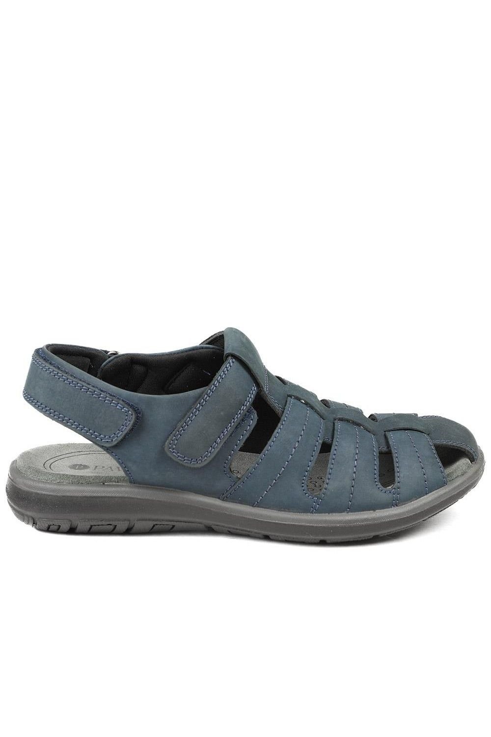 Pavers Pavers Men's Dual Adjustable Fasten Leather Sandals in Blue - 2