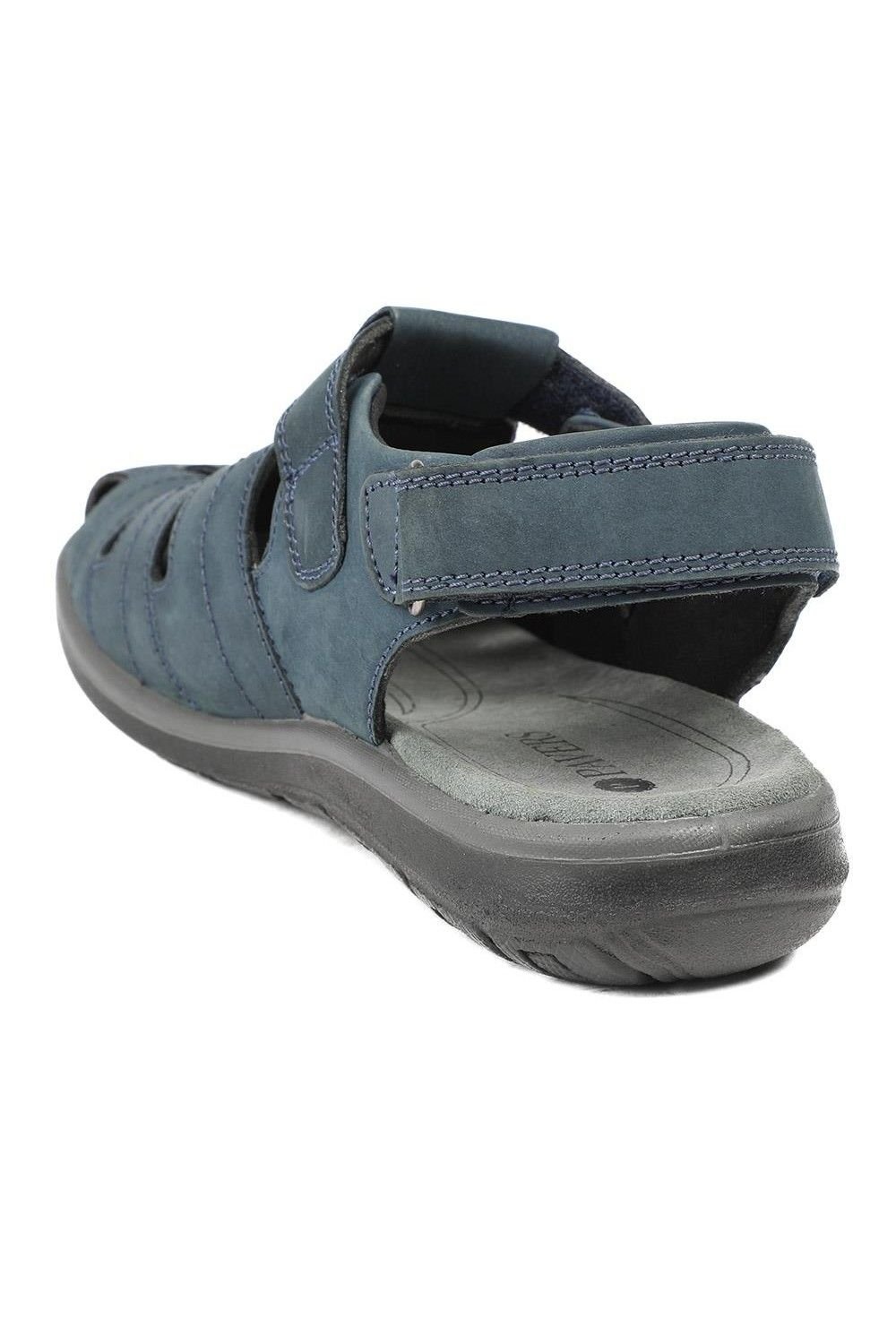 Pavers Pavers Men's Dual Adjustable Fasten Leather Sandals in Blue - 3