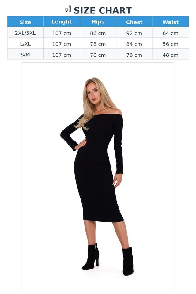 Love Lace Love Lace Women's Ribbed Knit Fitted Long Sleeve Day Dress in Black - 3