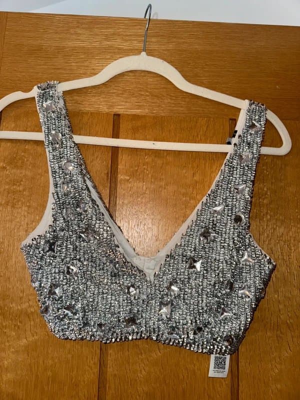 ASOS ASOS Design embellished bralet in silver