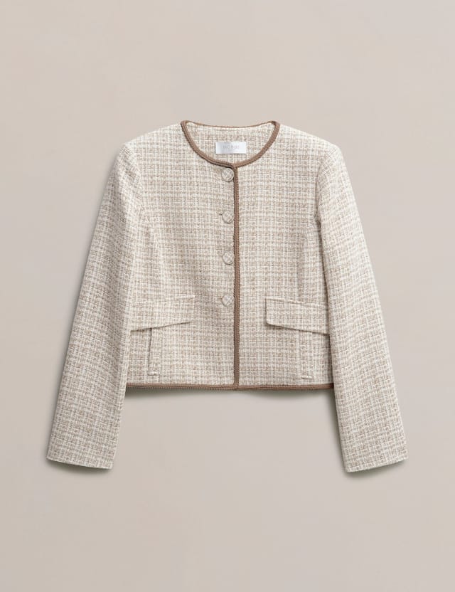 Hobbs London Hobbs London Women's Carey Tweed Jacket in Fawn - 2