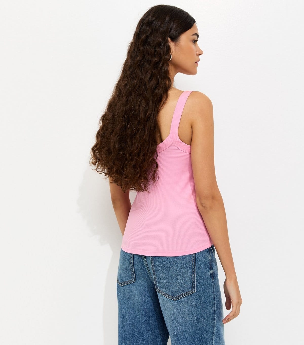 New Look Women's Pink Ribbed Scoop Neck Cami Top New Look - 4