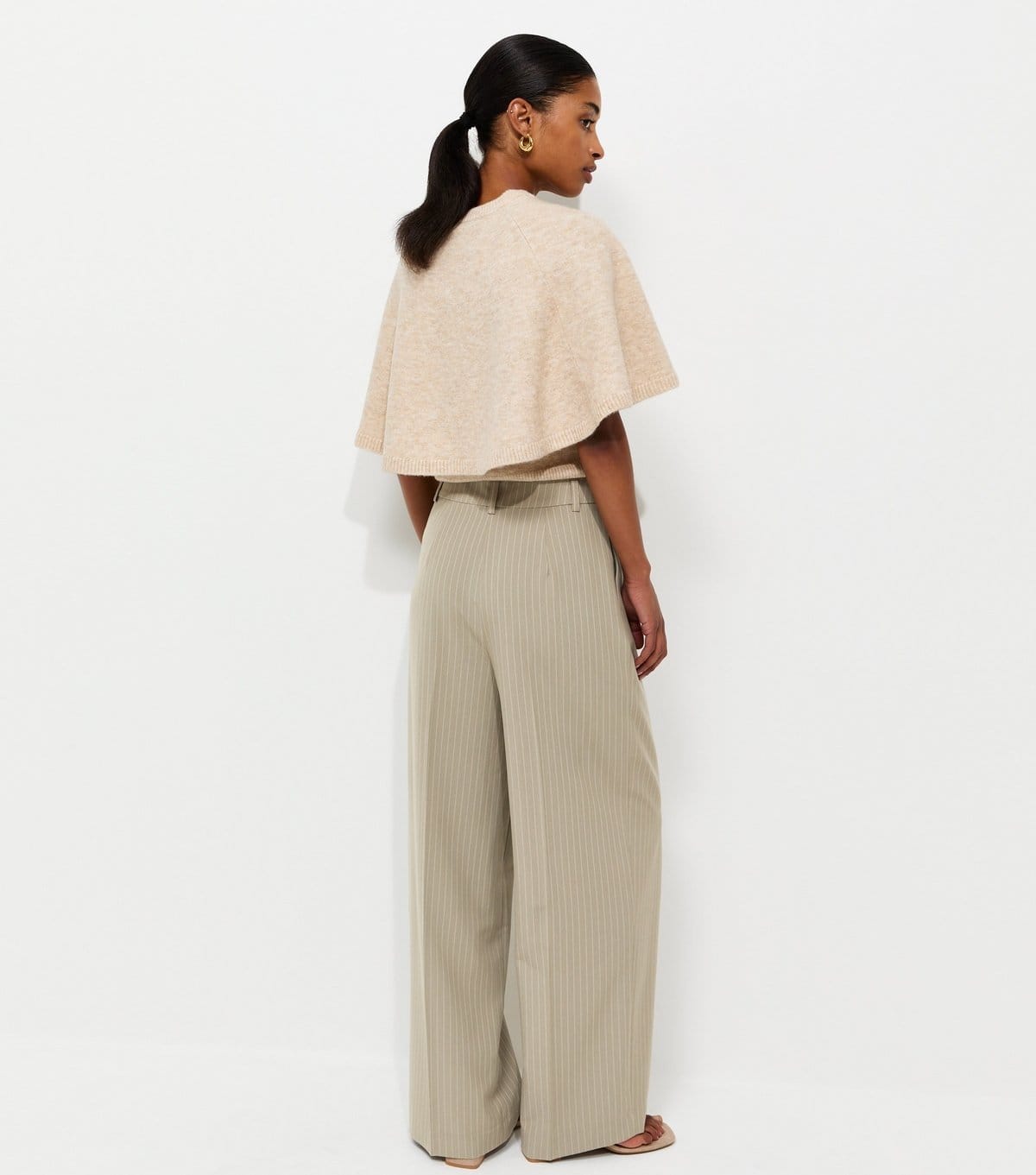 New Look Women's Brown Striped Tailored Wide Leg Trousers New Look - 4