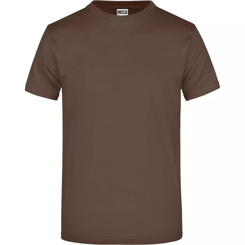 James and Nicholson James and Nicholson Men's Heavyweight Crew Neck T-Shirt in Brown - 1