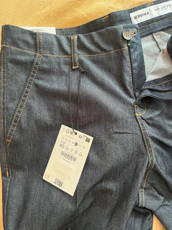 Bershka Navy Bootcut Jeans