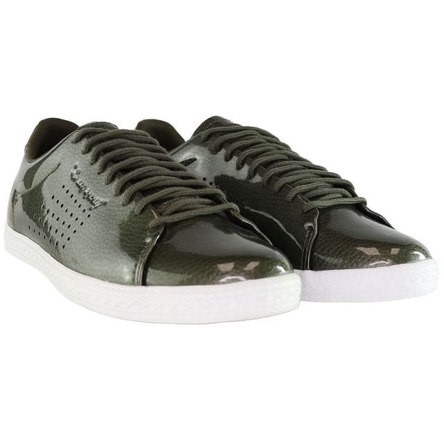 Le Coq Sportif Le Coq Sportif Women's Charline Coated Lace-Up Green Smooth Leather Trainers - 2