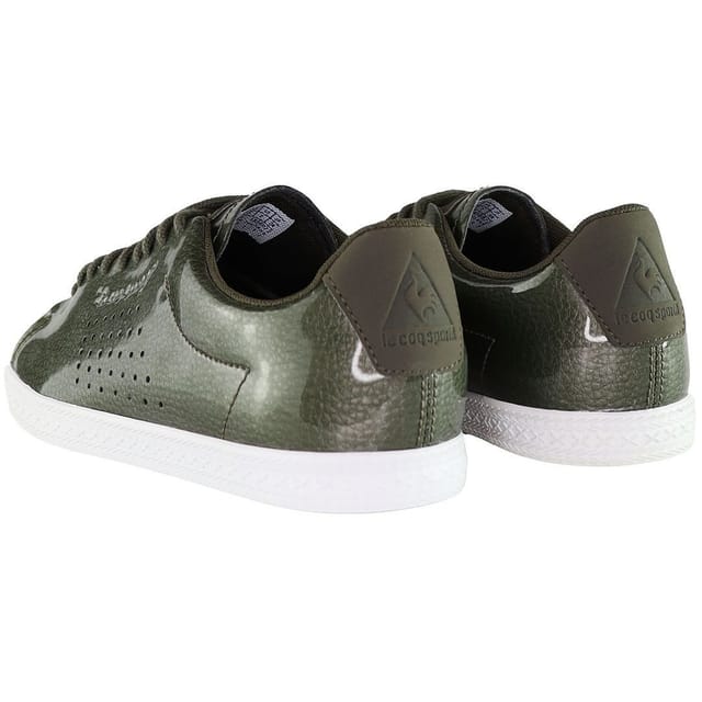 Le Coq Sportif Le Coq Sportif Women's Charline Coated Lace-Up Green Smooth Leather Trainers - 3