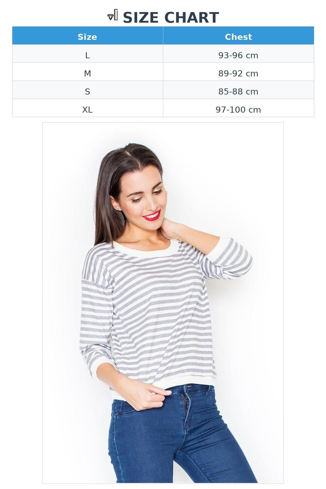 Love Lace Love Lace Women's Short Cut Sports Sweatshirt With Striped Print in Grey - 4