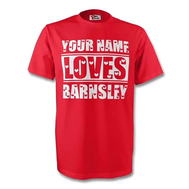 Barnsley Barnsley Men's Your Name Loves T‑shirt in Red - 2