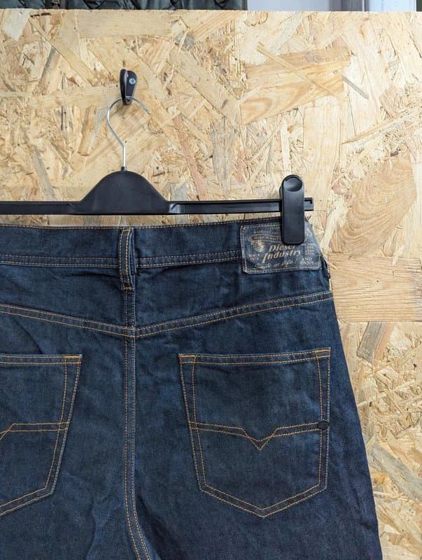 Levis Diesel Rhial-R Jeans W32 L32 Men Raw Rigid Navy Blue Denim Slim Carrot Fit R8E50
