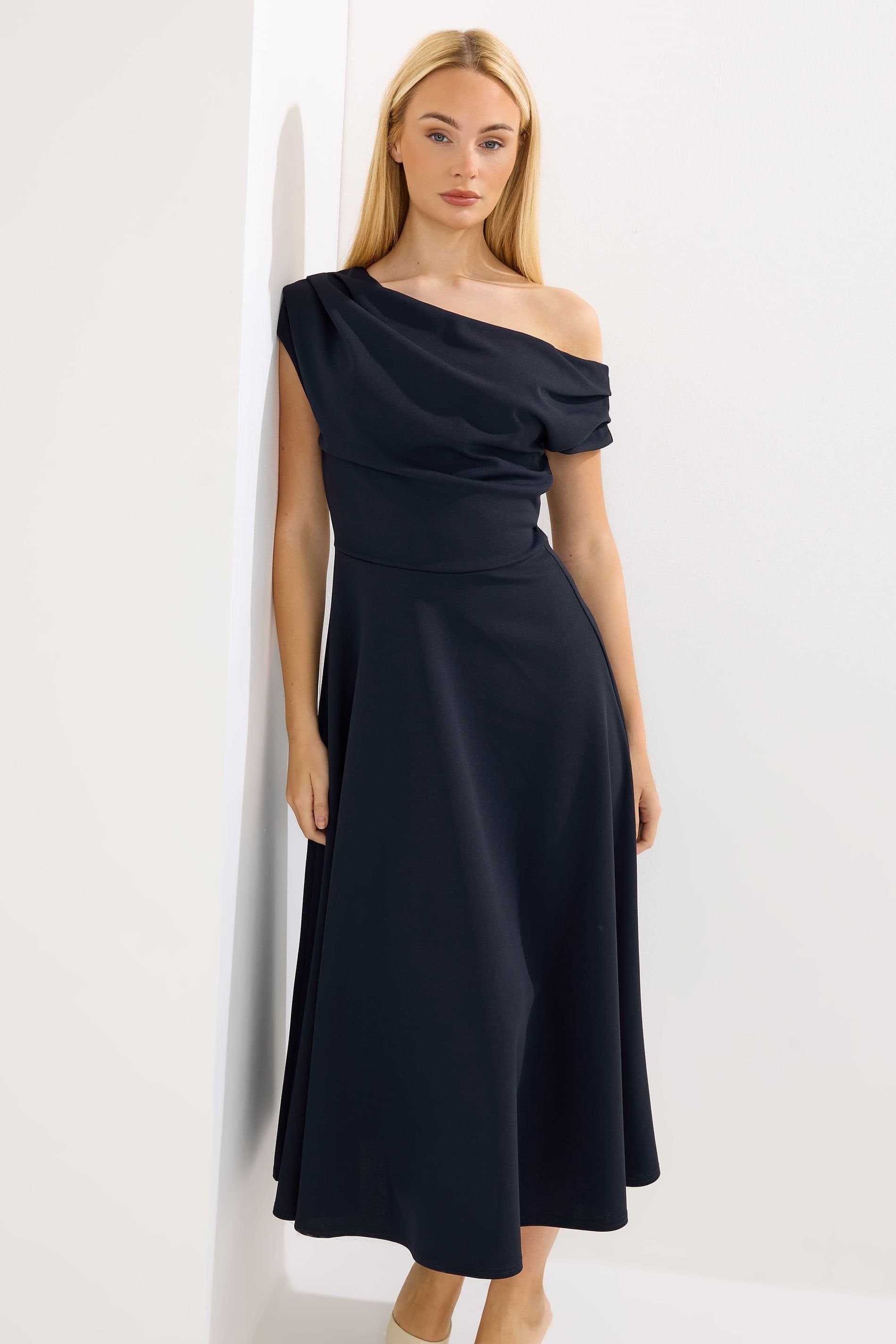 Star By Julien Macdonald Star by Julien Macdonald Women's Draped Midi Dress in Dark Navy