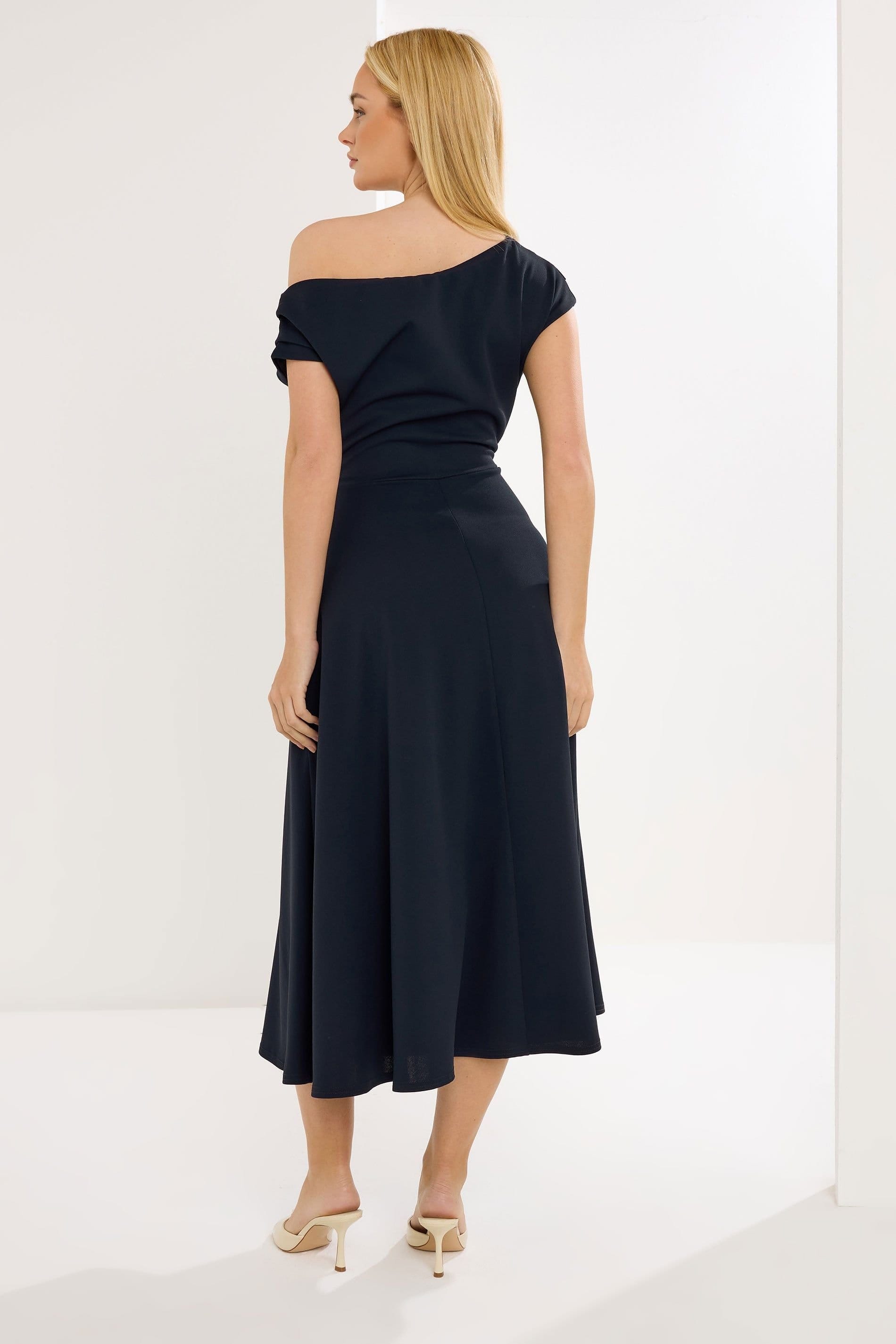Star by Julien Macdonald Star by Julien Macdonald Women's Draped Midi Dress in Dark Navy - 4