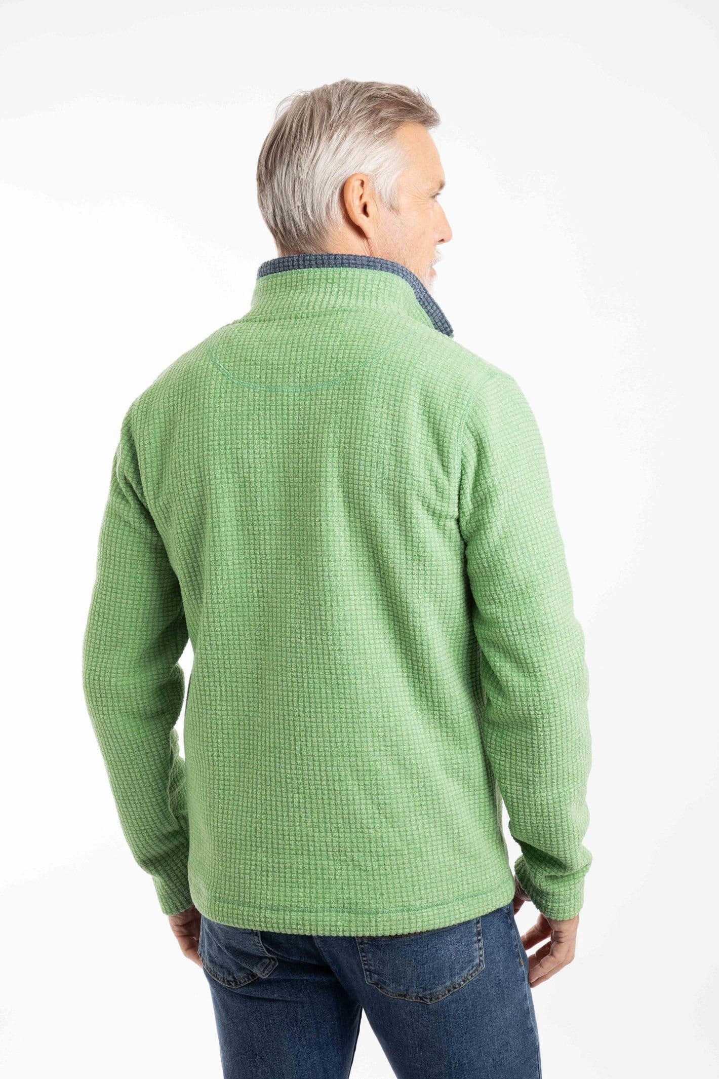 Weird Fish Weird Fish Men's Newark 1/4 Zip Grid Fleece in Bright Green - 4