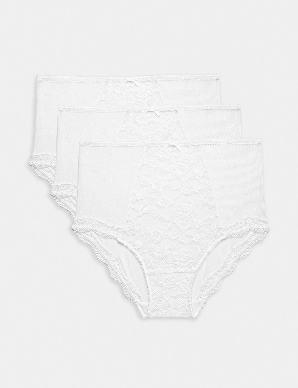 Marks & Spencer M&S 3pk Jasmine Lace Full Briefs White