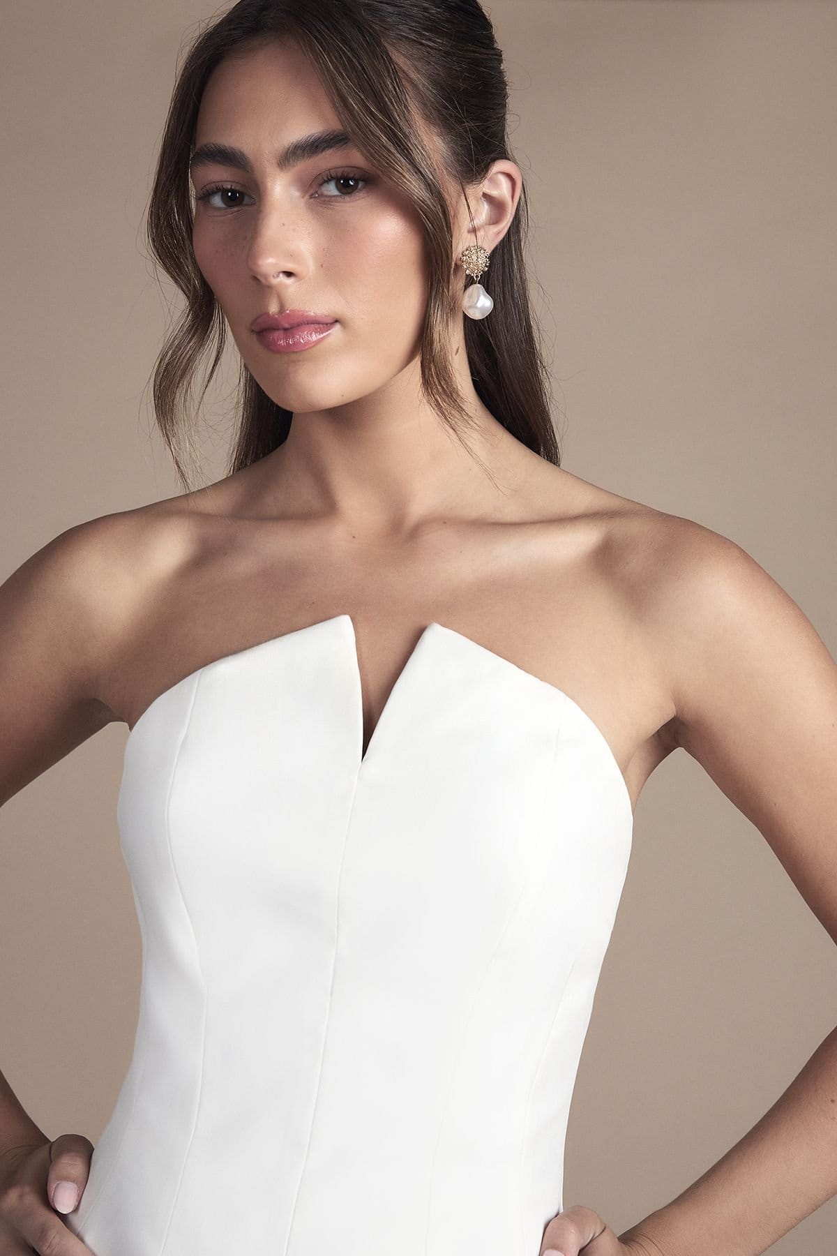 Coast Coast Women's Structured Bandeau Maxi Wedding Dress with Lace Skirt in Ivory - 4