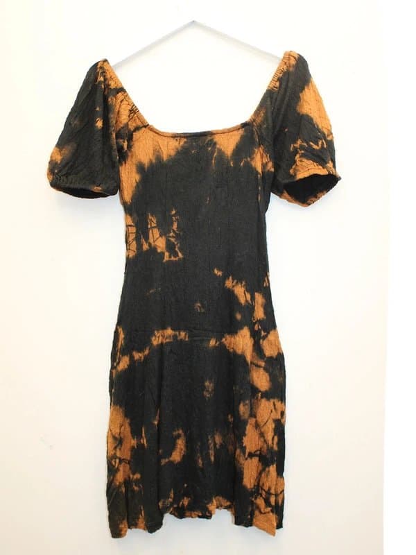 ASOS New black tie-dye lace panel mini dress size 6