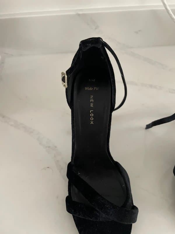 New Look Black velvet heels
