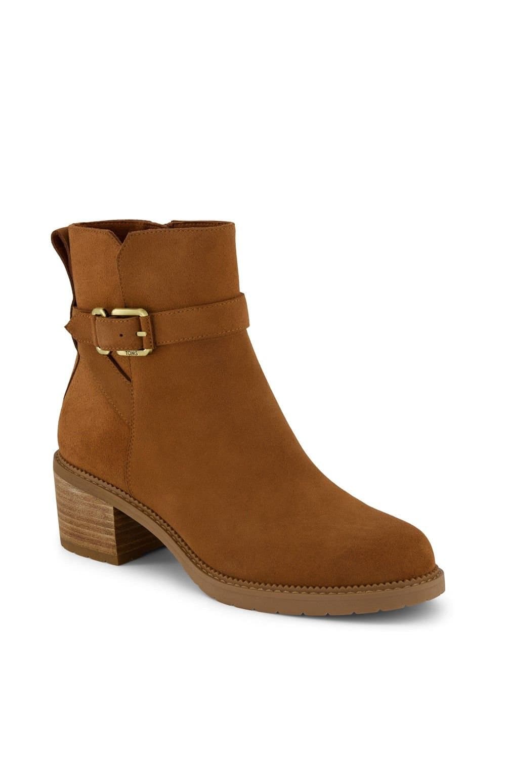 TOMS TOMS Women's Hailey Buckle Ankle Boot in Brown