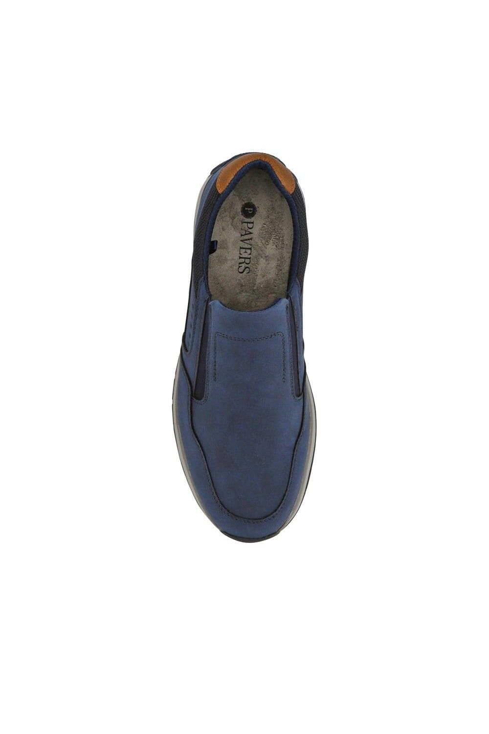 Pavers Pavers Men's Wide Fit Elasticated Slip On Shoes in Navy - 4