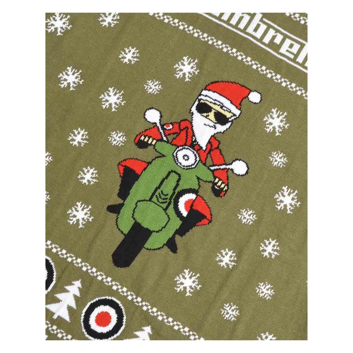 Lambretta Lambretta Men's AW25 Scooter Christmas Jumper in Khaki - 4