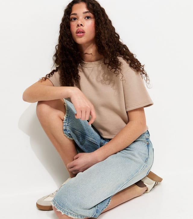 New Look Girls' Camel Short Sleeve Sweatshirt Top New Look - 2