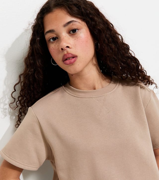 New Look Girls' Camel Short Sleeve Sweatshirt Top New Look - 3