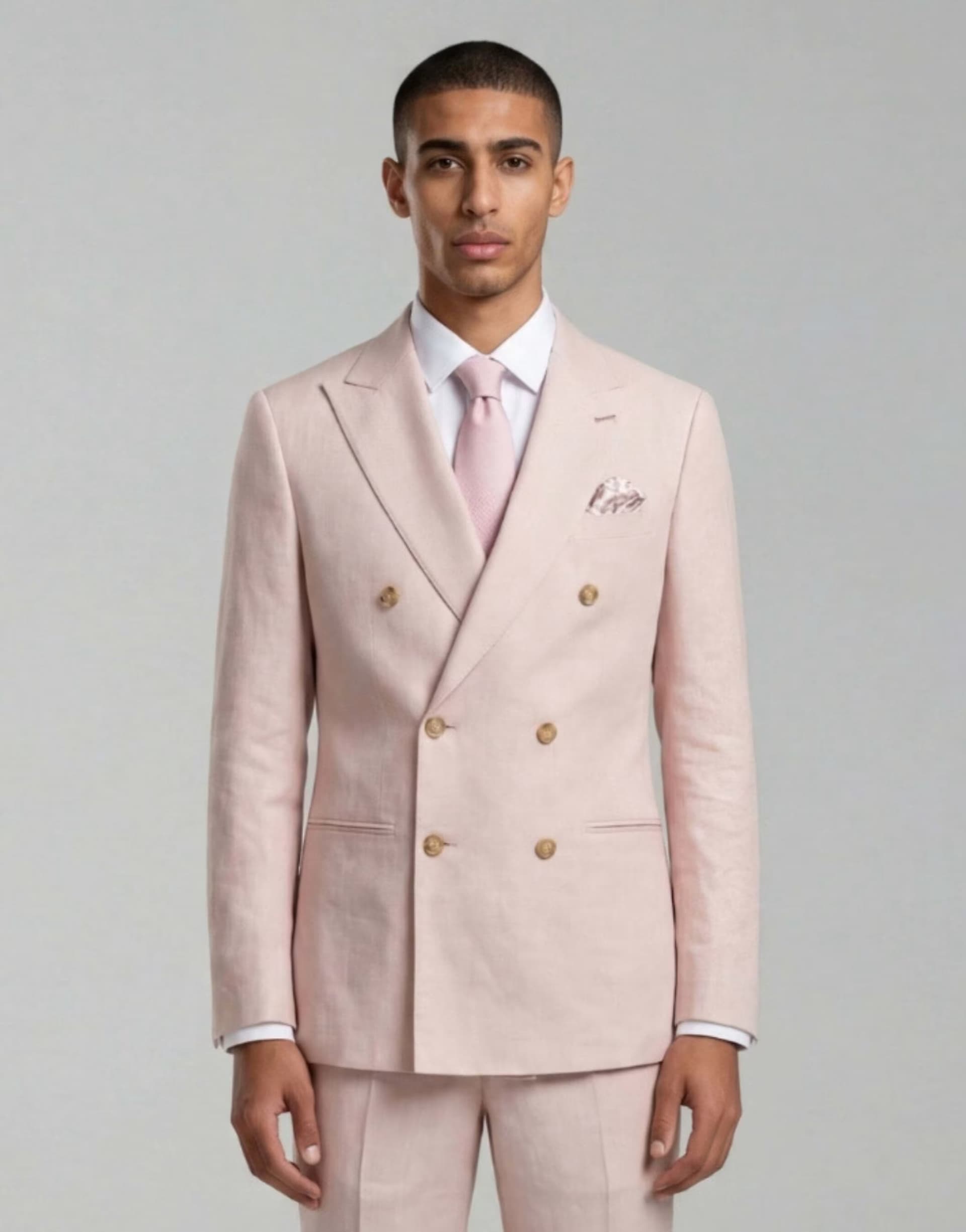 ASOS Harry Brown Giacomo slim fit double breasted suit jacket in pink