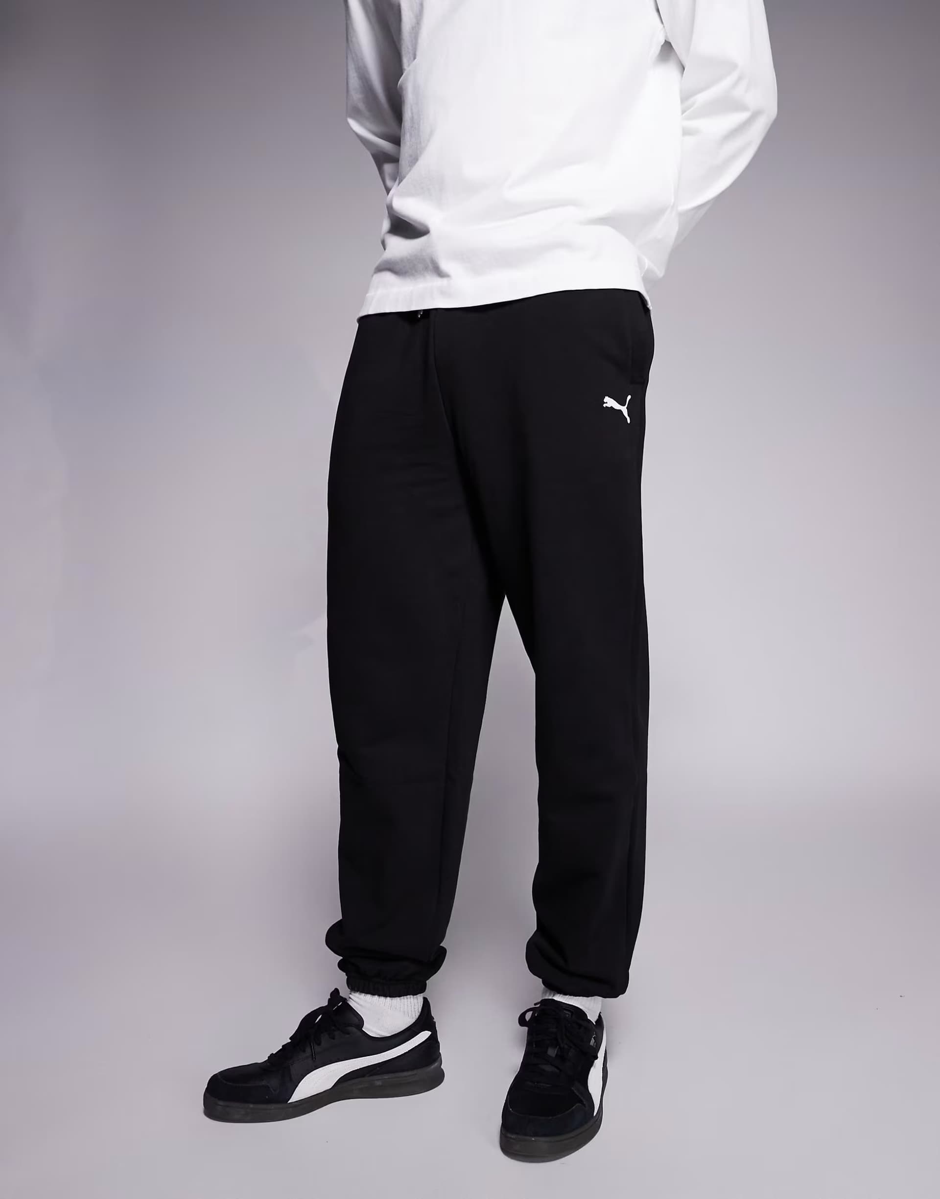 ASOS Puma Wardrobe Essentials relaxed sweatpants in black